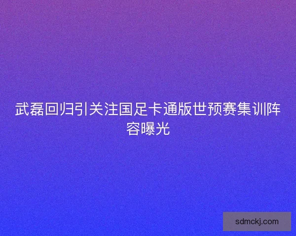 武磊回归引关注国足卡通版世预赛集训阵容曝光